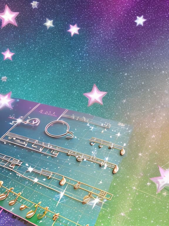  Cute musical notes and sparkling stars and gems wallpaper