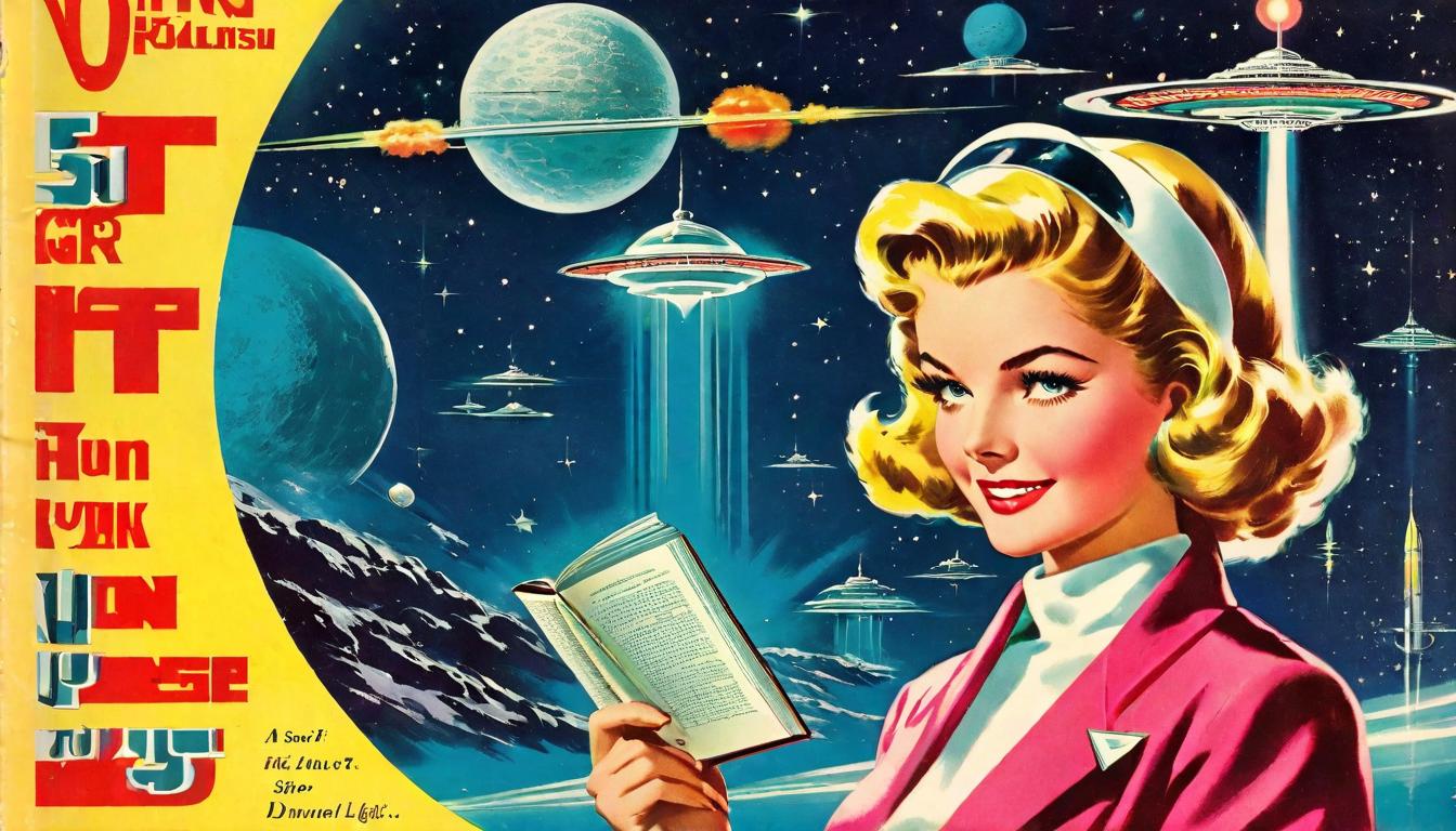  retro futuristic Qur'an verses, chosen ones, divine wisdom, guiding light, humanity uplifted lvintage sci fi, 50s and 60s style, atomic age, vibrant, highly detailed