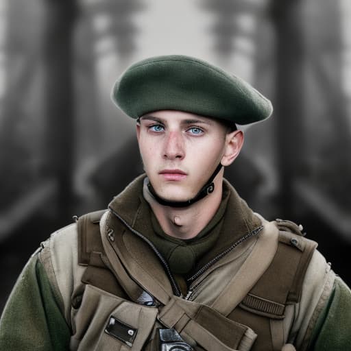 portrait+ style Second World War SS German soldier