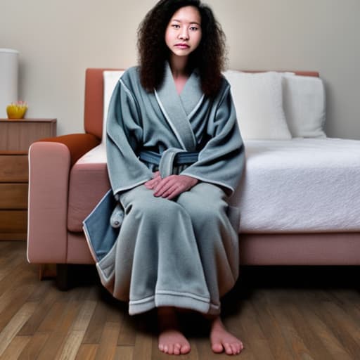  a human girl wearing a robe without anything else, age girl 30