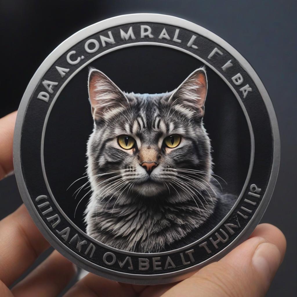  cat logo, STICKER hyperrealistic, full body, detailed clothing, highly detailed, cinematic lighting, stunningly beautiful, intricate, sharp focus, f/1. 8, 85mm, (centered image composition), (professionally color graded), ((bright soft diffused light)), volumetric fog, trending on instagram, trending on tumblr, HDR 4K, 8K