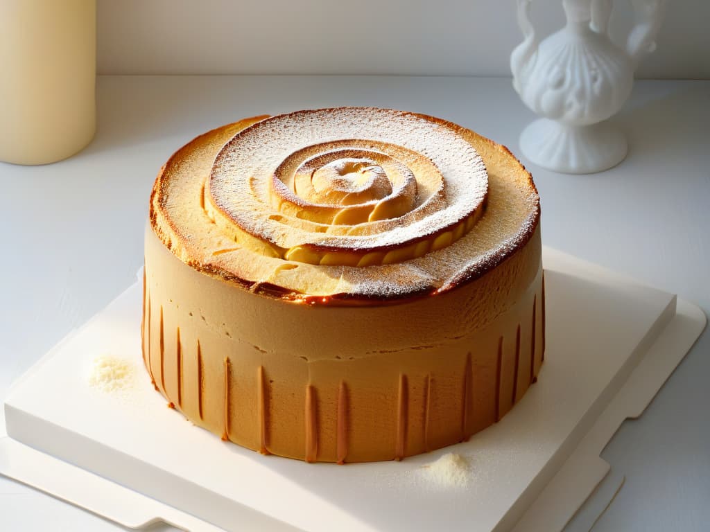  A closeup, minimalist image of a perfectly risen and goldenbrown sponge cake, showing the intricate network of air pockets within, captured in ultrahigh definition to highlight the fluffy texture and inviting color of the baked good. hyperrealistic, full body, detailed clothing, highly detailed, cinematic lighting, stunningly beautiful, intricate, sharp focus, f/1. 8, 85mm, (centered image composition), (professionally color graded), ((bright soft diffused light)), volumetric fog, trending on instagram, trending on tumblr, HDR 4K, 8K