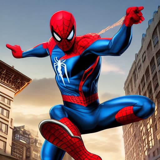  spider man hyperrealistic, full body, detailed clothing, highly detailed, cinematic lighting, stunningly beautiful, intricate, sharp focus, f/1. 8, 85mm, (centered image composition), (professionally color graded), ((bright soft diffused light)), volumetric fog, trending on instagram, trending on tumblr, HDR 4K, 8K