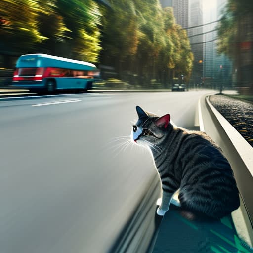 nvinkpunk Realistic image of a cat wearing headphones and reading glasses while riding a bus. hyperrealistic, full body, detailed clothing, highly detailed, cinematic lighting, stunningly beautiful, intricate, sharp focus, f/1. 8, 85mm, (centered image composition), (professionally color graded), ((bright soft diffused light)), volumetric fog, trending on instagram, trending on tumblr, HDR 4K, 8K