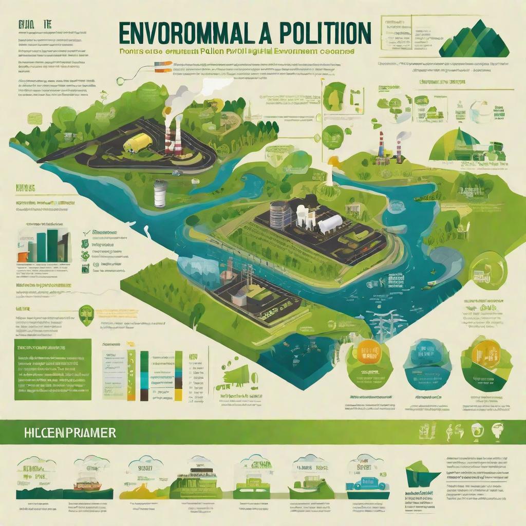  Type: Infographic, Subject: Environmental Pollution incidents, Environment: Industrial areas, Composition: Focus on the effects and consequences, Shooting Medium: High-resolution digital camera, Style: Modern and informative, Parameters: High clarity.