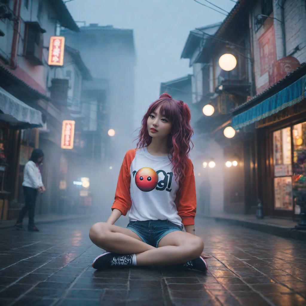  /hiresai haired playing with a yo. She wears a "YOYO" shirt hyperrealistic, full body, detailed clothing, highly detailed, cinematic lighting, stunningly beautiful, intricate, sharp focus, f/1. 8, 85mm, (centered image composition), (professionally color graded), ((bright soft diffused light)), volumetric fog, trending on instagram, trending on tumblr, HDR 4K, 8K