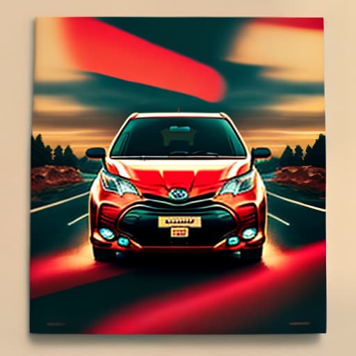  toyota yaris red color jump from one road to another