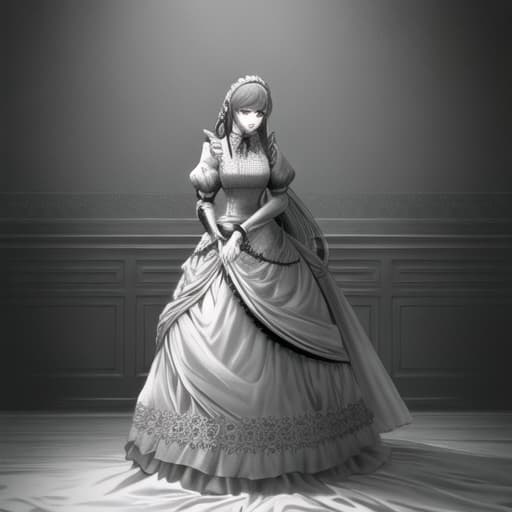  maid dress hyperrealistic, full body, detailed clothing, highly detailed, cinematic lighting, stunningly beautiful, intricate, sharp focus, f/1. 8, 85mm, (centered image composition), (professionally color graded), ((bright soft diffused light)), volumetric fog, trending on instagram, trending on tumblr, HDR 4K, 8K