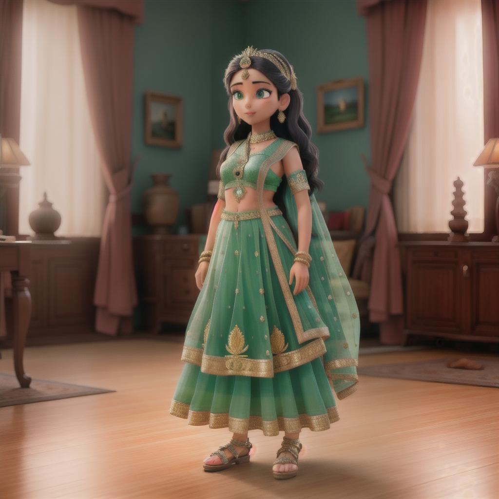  A beautiful indian girl hyperrealistic, full body, detailed clothing, highly detailed, cinematic lighting, stunningly beautiful, intricate, sharp focus, f/1. 8, 85mm, (centered image composition), (professionally color graded), ((bright soft diffused light)), volumetric fog, trending on instagram, trending on tumblr, HDR 4K, 8K