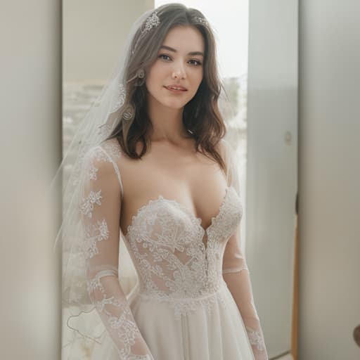  Wearing (wedding dress:1.4), masterpiece, best quality, sharp focus, natural lighting, shadow, (((photorealistic))), octane render, HDR, 8k, high contrast, Canon EOS R3, nikon, f/1.4, ISO 200, 1/160s, 8K, RAW, unedited, symmetrical balance, in frame, 8K, (same face as init image:1.2)