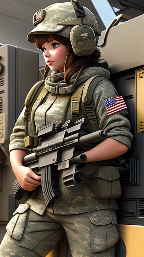  Two Heads Combat Camouflage US Military Full Equipment Military Equipment Machine Gun Girls Games