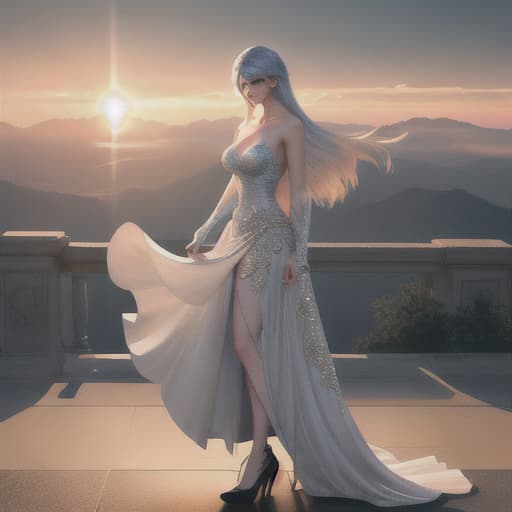  a sunrise hyperrealistic, full body, detailed clothing, highly detailed, cinematic lighting, stunningly beautiful, intricate, sharp focus, f/1. 8, 85mm, (centered image composition), (professionally color graded), ((bright soft diffused light)), volumetric fog, trending on instagram, trending on tumblr, HDR 4K, 8K