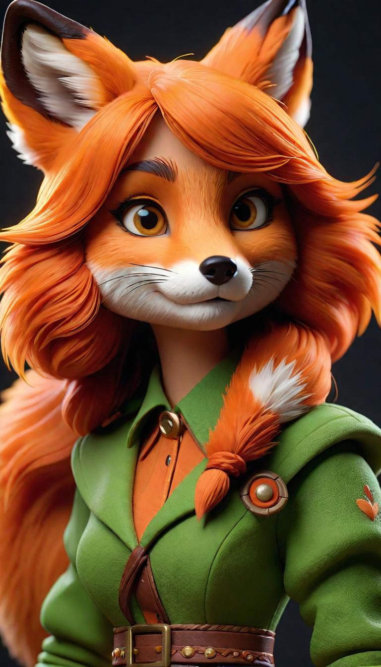  Professional 3D model of furry Fox girl cute . Rendered with Octane, the model is highly detailed,dramatic lighting. hyperrealistic, full body, detailed clothing, highly detailed, cinematic lighting, stunningly beautiful, intricate, sharp focus, f/1. 8, 85mm, (centered image composition), (professionally color graded), ((bright soft diffused light)), volumetric fog, trending on instagram, trending on tumblr, HDR 4K, 8K