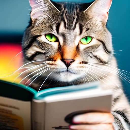 nvinkpunk Realistic image of a cat wearing headphones and reading glasses while riding a bus. hyperrealistic, full body, detailed clothing, highly detailed, cinematic lighting, stunningly beautiful, intricate, sharp focus, f/1. 8, 85mm, (centered image composition), (professionally color graded), ((bright soft diffused light)), volumetric fog, trending on instagram, trending on tumblr, HDR 4K, 8K