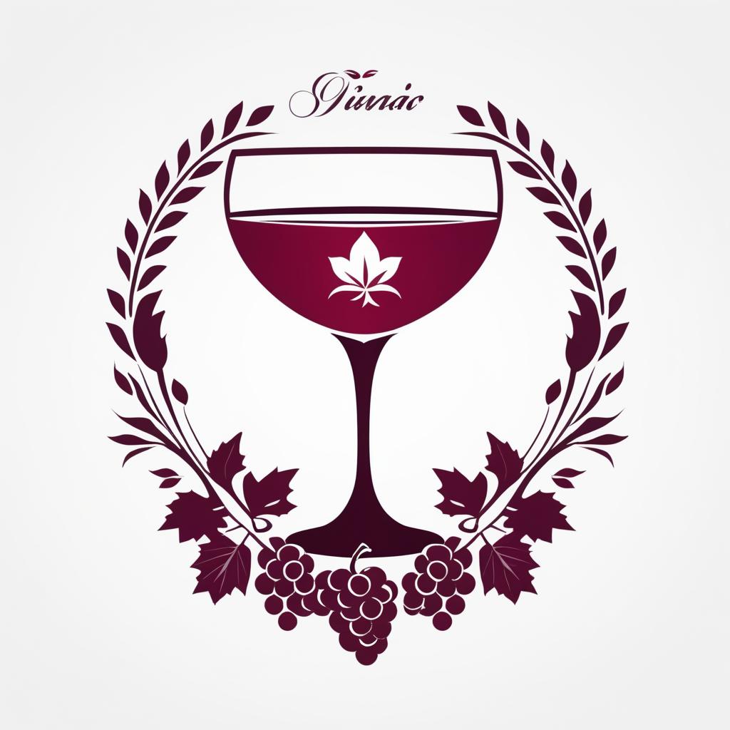  Logo, Logo con una copa de vino para un viñedo