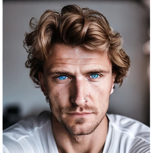 portrait+ style russian queer fitness model blonde very cute dilf dude face