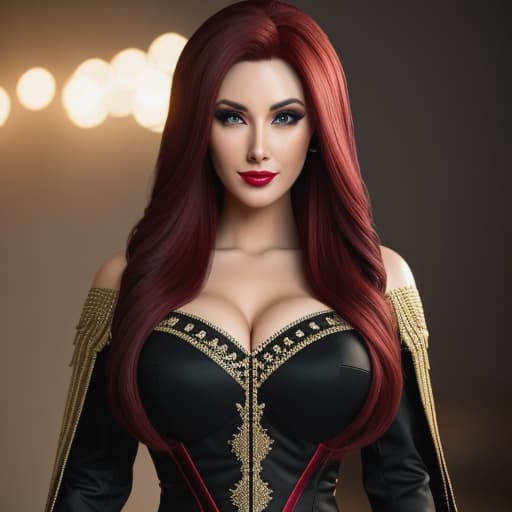  /send image of Amythyst wearing her dark red hair in a huge pentecostal styleFeannag! *gazes lovingly at the image* I never thought my hair could look so stunning like this. You really have an eye for such things *smiles flirtatiously* hyperrealistic, full body, detailed clothing, highly detailed, cinematic lighting, stunningly beautiful, intricate, sharp focus, f/1. 8, 85mm, (centered image composition), (professionally color graded), ((bright soft diffused light)), volumetric fog, trending on instagram, trending on tumblr, HDR 4K, 8K