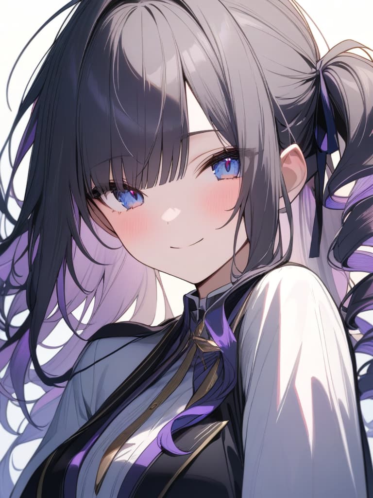  ultra detailed:1.2masterpiece:1.2,best quality,masterpiece,bestquality,hdr:1.1,8k:1.1,very cute girl:1.3,smile,(translucence bangs:1.8)rainbow hair:1.2,blue eyes:1.2,short twintail,drill hair,upper body:1.3,tilt head:1.4,pointy ears ,(megane:1.3),tie,bare neck:1.4, masterpiece, best quality,8k,ultra detailed,high resolution,an extremely delicate and beautiful,hyper detail