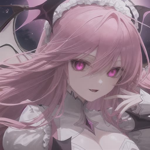  best quality ultra-detail detailed light illutration vampire pink hair anime girl