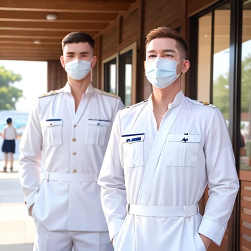  white military men with masks
