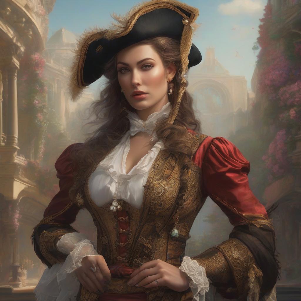  Closed portrait of a painting Victorian pirates in a picturesque mysterious pirate environment intricate, elegant, highly detailed, centered, digital painting, artstation, concept art, smooth, sharp focus, illustration, artgerm, tomash alen coper, peter mohrbacher, donato giancola, joseph christian leyendecker, wop leyendecker, wop, wlop, wlop, wop, hyperrealistic, full body, detailed clothing, highly detailed, cinematic lighting, stunningly beautiful, intricate, sharp focus, f/1. 8, 85mm, (centered image composition), (professionally color graded), ((bright soft diffused light)), volumetric fog, trending on instagram, trending on tumblr, HDR 4K, 8K