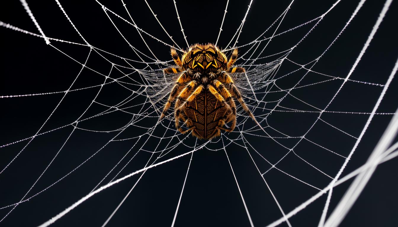  Neuro enlightenmentA spider weaving a web, each thread shining in the sunlight, deliberate pace, creating connections, networking, building alliances, 4k, HDR, sleek, modern design, vibrant, interactive visuals, contemporary aesthetics, highly engaging, mind expanding