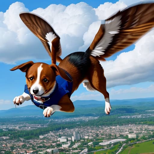  A flying dog,