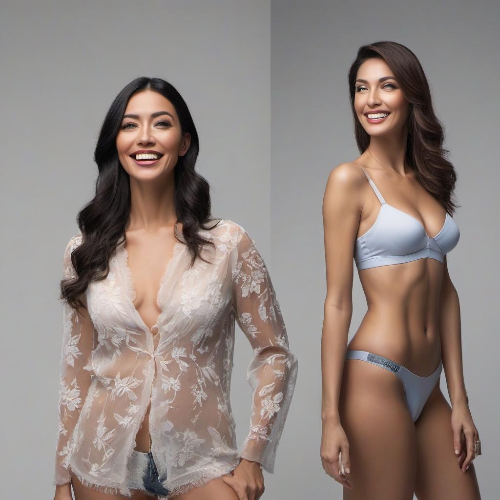  On the left side, a woman with low self esteem: depressed, unsure, constricted, in the middle of the arrow and on the right side, a woman with normal self esteem: happy, satisfied, and joyful. hyperrealistic, full body, detailed clothing, highly detailed, cinematic lighting, stunningly beautiful, intricate, sharp focus, f/1. 8, 85mm, (centered image composition), (professionally color graded), ((bright soft diffused light)), volumetric fog, trending on instagram, trending on tumblr, HDR 4K, 8K