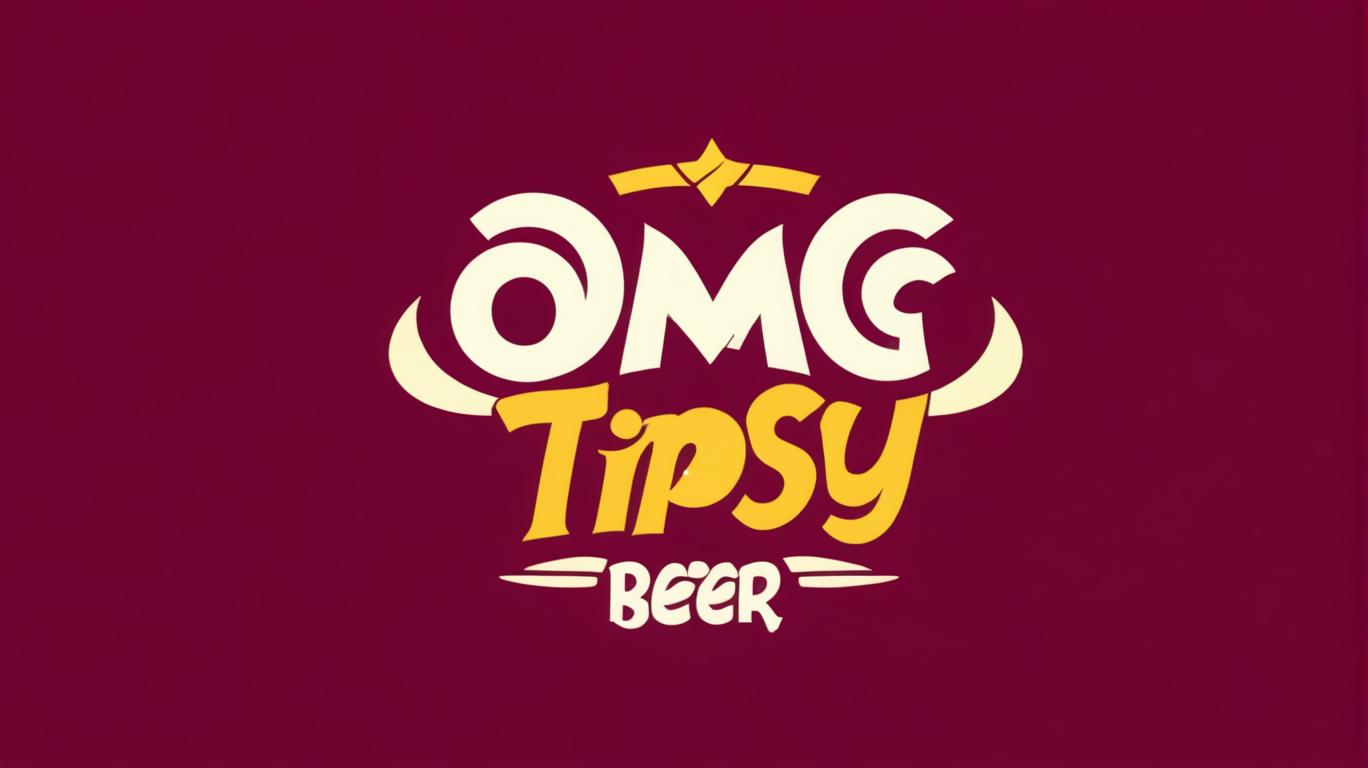  Logo, omg I’m tipsy logo with beer