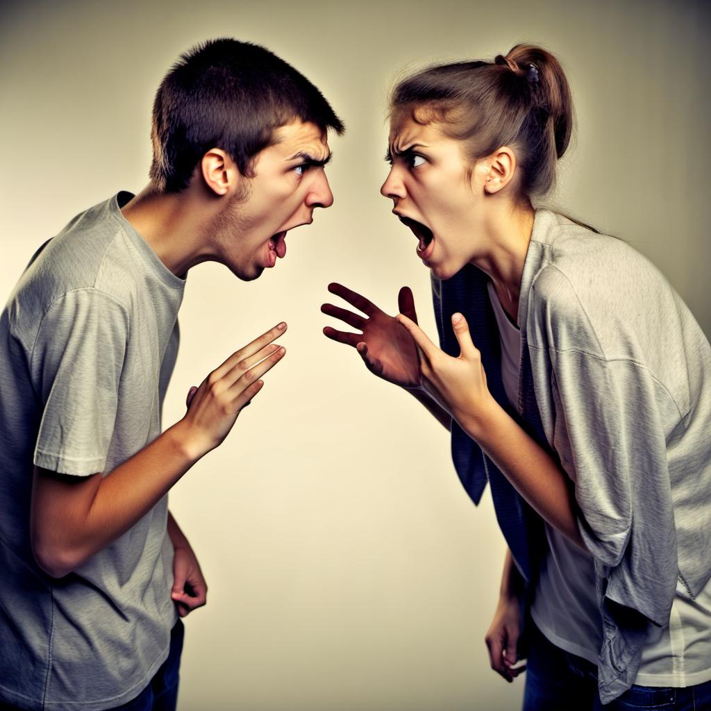  Young couple arguing