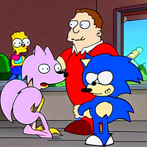  sonic beating up family guy