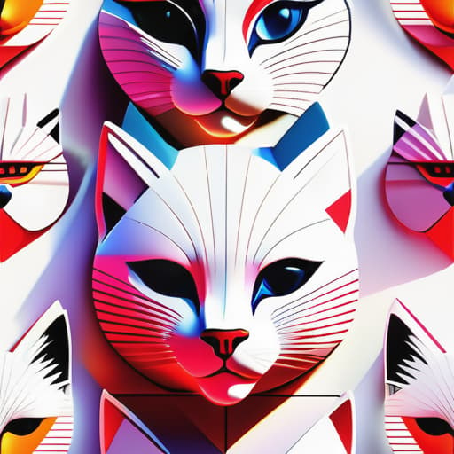  (((art deco style))), ((Abstract, geometic abstract)), (white background), (digital printing), An 3d render, redshift, of a cat face, (vivid color), (colorful), high quality, hyper realistic, full body, detailed clothing, highly detailed, cinematic lighting, stunningly beautiful, intricate, sharp focus, f/1. 8, 85mm, (centered image composition), (professionally color graded), ((bright soft diffused light)), volumetric fog, trending on instagram, trending on tumblr, HDR 4K, 8K hyperrealistic, full body, detailed clothing, highly detailed, cinematic lighting, stunningly beautiful, intricate, sharp focus, f/1. 8, 85mm, (centered image composition), (professionally color graded), ((bright soft diffused light)), volumetric fog, trending on instagram, trending on tumblr, HDR 4K, 8K