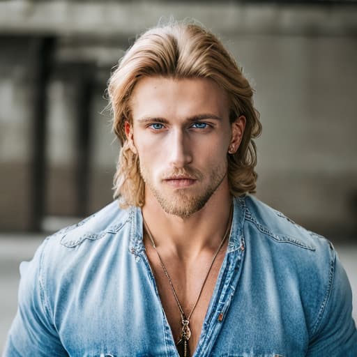 portrait+ style Russian IFBB queer blonde hunk dude face