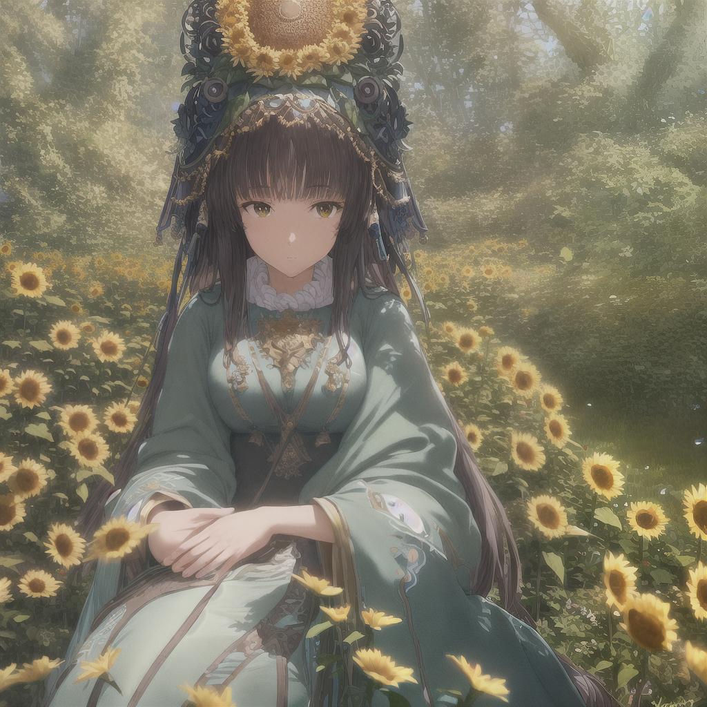  Immerse yourself in the enchanting beauty of a Ghibli-inspired artwork that portrays a 50-year-old man with a round face. This masterpiece captures the essence of the character's fascinating persona as he gazes towards the right. The scene is set in a breathtaking sunflower field, with each petal meticulously depicted in high detail. The art style exudes the signature charm of Studio Ghibli, evoking a sense of wonder and whimsy. Prepare to be captivated by the astonishing level of detail, as this artwork is crafted with the utmost care to deliver the best quality. The resolution of this artwork is 8k, ensuring a truly immersive experience. ((masterpiece)), (((best quality))), 8k, high detailed, ultra-detailed. hyperrealistic, full body, detailed clothing, highly detailed, cinematic lighting, stunningly beautiful, intricate, sharp focus, f/1. 8, 85mm, (centered image composition), (professionally color graded), ((bright soft diffused light)), volumetric fog, trending on instagram, trending on tumblr, HDR 4K, 8K