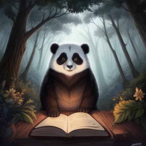  watercolor, storybook, child-book, A wise old owl in a moonlit forest clearing, speaking to a gathering of small animals including a panda with small ears and fur patterns, best quality, very detailed, high resolution, sharp, sharp image hyperrealistic, full body, detailed clothing, highly detailed, cinematic lighting, stunningly beautiful, intricate, sharp focus, f/1. 8, 85mm, (centered image composition), (professionally color graded), ((bright soft diffused light)), volumetric fog, trending on instagram, trending on tumblr, HDR 4K, 8K