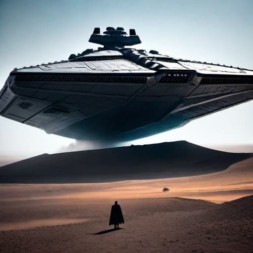  star destroyer hyperrealistic, full body, detailed clothing, highly detailed, cinematic lighting, stunningly beautiful, intricate, sharp focus, f/1. 8, 85mm, (centered image composition), (professionally color graded), ((bright soft diffused light)), volumetric fog, trending on instagram, trending on tumblr, HDR 4K, 8K