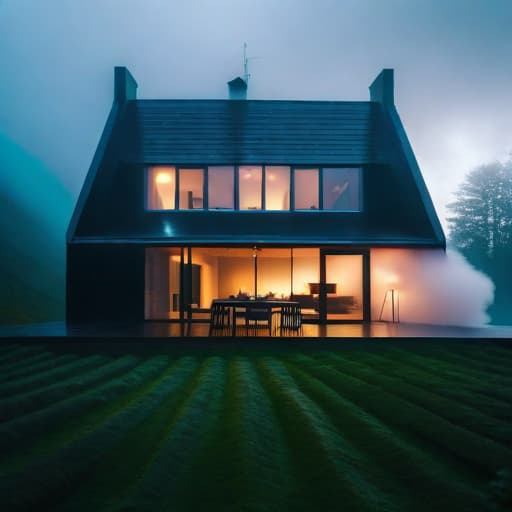  Futurestic house hyperrealistic, full body, detailed clothing, highly detailed, cinematic lighting, stunningly beautiful, intricate, sharp focus, f/1. 8, 85mm, (centered image composition), (professionally color graded), ((bright soft diffused light)), volumetric fog, trending on instagram, trending on tumblr, HDR 4K, 8K