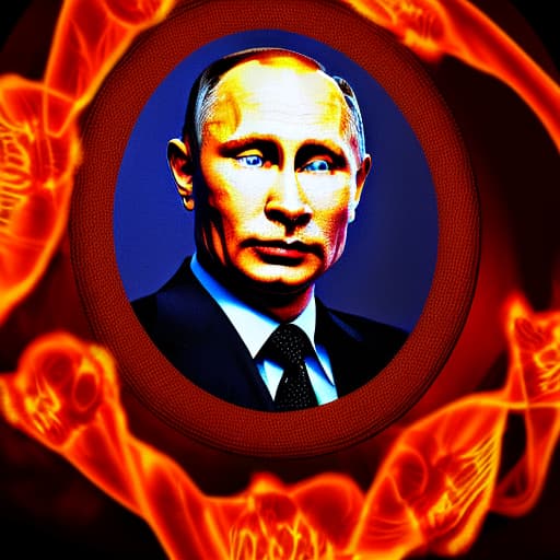 portrait+ style Putin face imperator Diablo horror evil Moscow warning