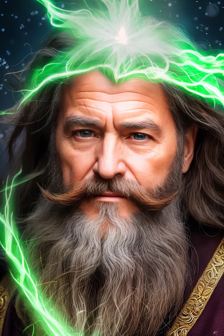  (8k, photorealistic, RAW photo, best quality: 1.4), (photorealistic:1.4), (realistic face), realistic eyes, (realistic skin), ((((masterpiece)))), best quality, very_high_resolution, ultra-detailed, in-frame, wise old sage, mystical, long beard, wrinkled face, ancient, wizard, magical staff, wise eyes,
mysterious, enchanting, mystical powers, cloak, ancient knowledge, forest dweller, elemental, nature spirit, spell-caster, sage-like demeanor, ancient teachings