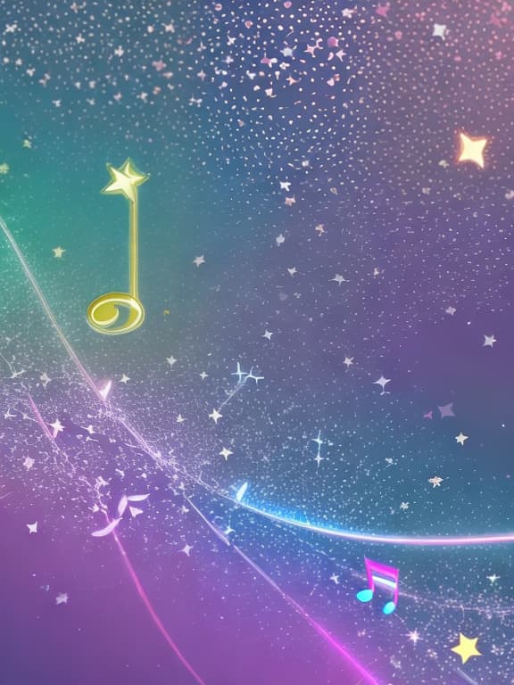  Cute musical notes and sparkling stars and gems wallpaper