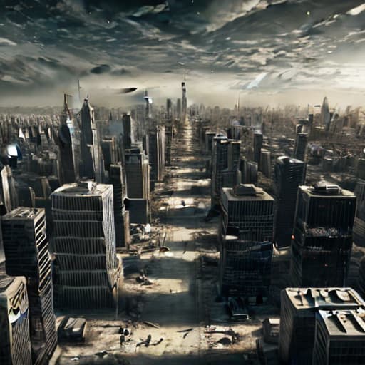  a city in post apocalypse, best quality, masterpiece