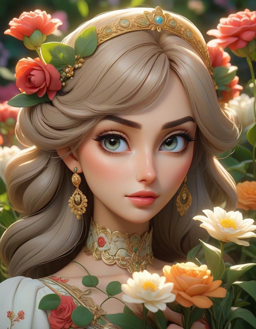  anime artwork Russia. Oil and canvas Russian beauty with a bouquet of flowers, in a garden in the style of Janet Kruskamp, focus on the eyes, long lashes, gentle smile. filigree, boho, vintage, drawing, cosy, aesthetic, digital painting, wax painting, pixel graphics, subdued lighting, professional photo, high resolution, high detail . anime style, key visual, vibrant, studio anime, highly detailed hyperrealistic, full body, detailed clothing, highly detailed, cinematic lighting, stunningly beautiful, intricate, sharp focus, f/1. 8, 85mm, (centered image composition), (professionally color graded), ((bright soft diffused light)), volumetric fog, trending on instagram, trending on tumblr, HDR 4K, 8K