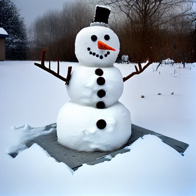  snowman made of concrete