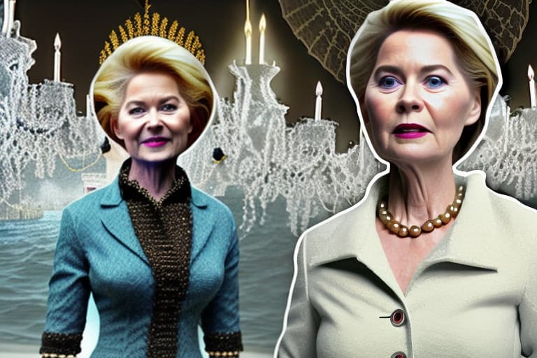 wa-vy style Ursula von der Leyen the demoniac