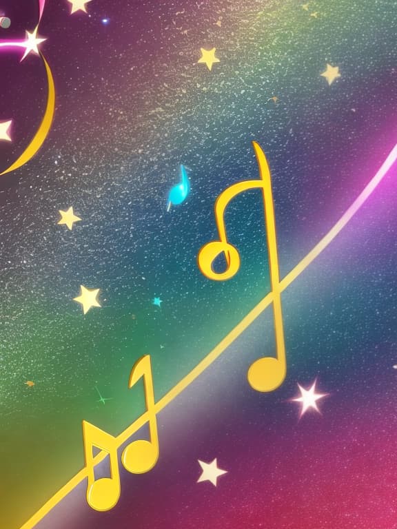  Cute musical notes and sparkling stars and gems wallpaper