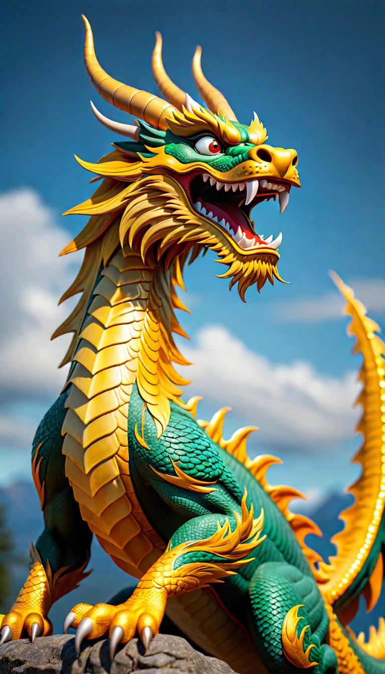  Professional 3D model of Chinese golden dragon . Rendered with Octane, the model is highly detailed,dramatic lighting. hyperrealistic, full body, detailed clothing, highly detailed, cinematic lighting, stunningly beautiful, intricate, sharp focus, f/1. 8, 85mm, (centered image composition), (professionally color graded), ((bright soft diffused light)), volumetric fog, trending on instagram, trending on tumblr, HDR 4K, 8K