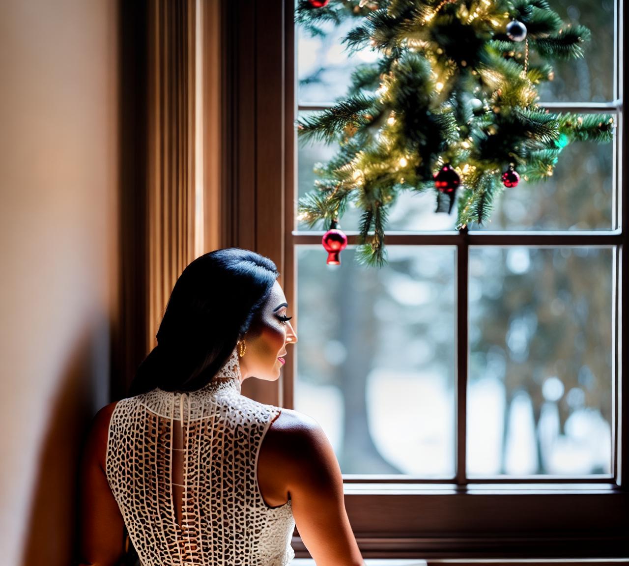  christmas through our window norman rockwell hyperrealistic, full body, detailed clothing, highly detailed, cinematic lighting, stunningly beautiful, intricate, sharp focus, f/1. 8, 85mm, (centered image composition), (professionally color graded), ((bright soft diffused light)), volumetric fog, trending on instagram, trending on tumblr, HDR 4K, 8K
