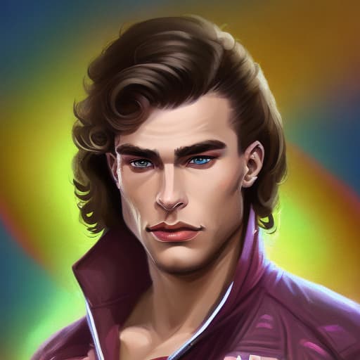 portrait+ style Russian IFBB queer brunette hunk dude face