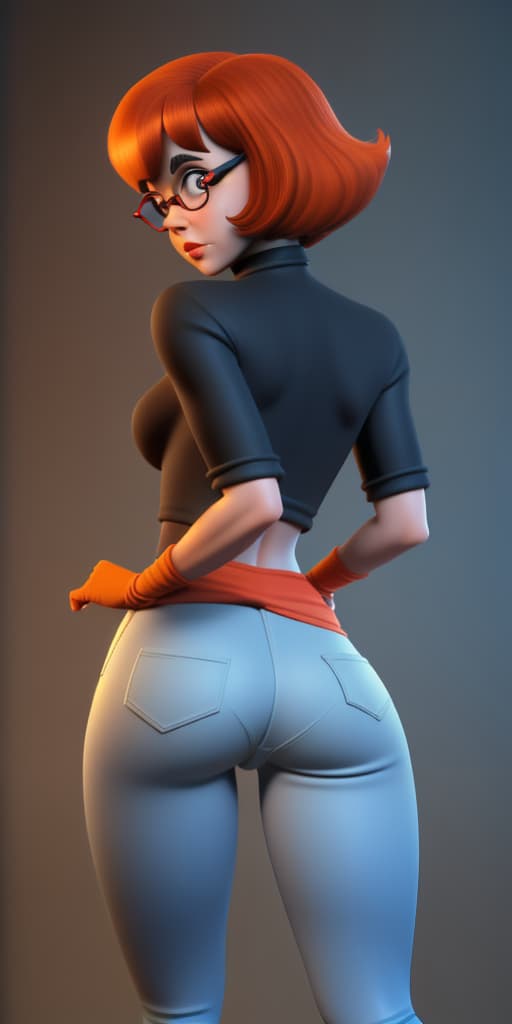  Velma from Scooby Doo 2000, back, takes off her pants