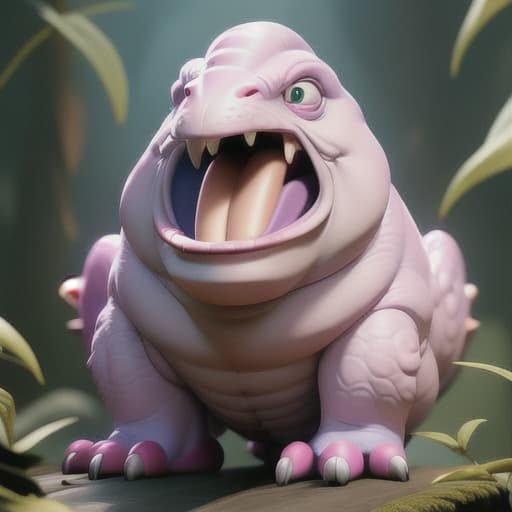  pixar purple/pink Dino,pixar style, funny creature from parallel reality, (best quality), (masterpiece), (best lighting), (high detailed skin:1.0),( detailed eyes), 8k uhd, dslr, soft lighting, best quality, film grain, Fujifilm XT3 hyperrealistic, full body, detailed clothing, highly detailed, cinematic lighting, stunningly beautiful, intricate, sharp focus, f/1. 8, 85mm, (centered image composition), (professionally color graded), ((bright soft diffused light)), volumetric fog, trending on instagram, trending on tumblr, HDR 4K, 8K